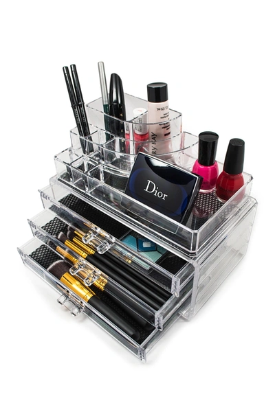 Sorbus Acrylic 3 Drawer Round Top Organizer Cosmetics & Makeup Storage Case Display