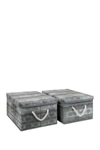 Sorbus Grey Wooden Pattern Storage Box In Grey