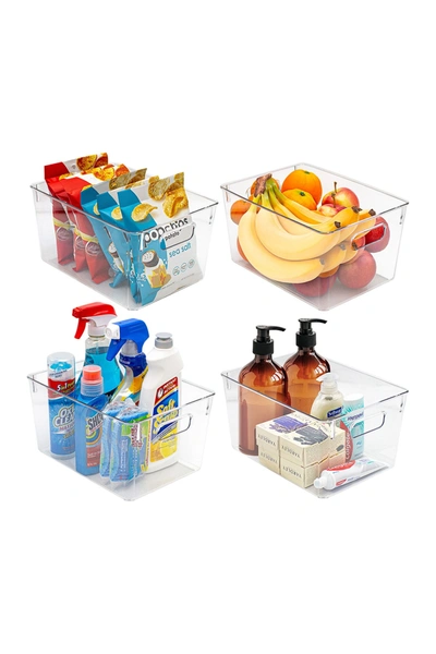 Sorbus Big Square Handle Fridge Bin In Clear