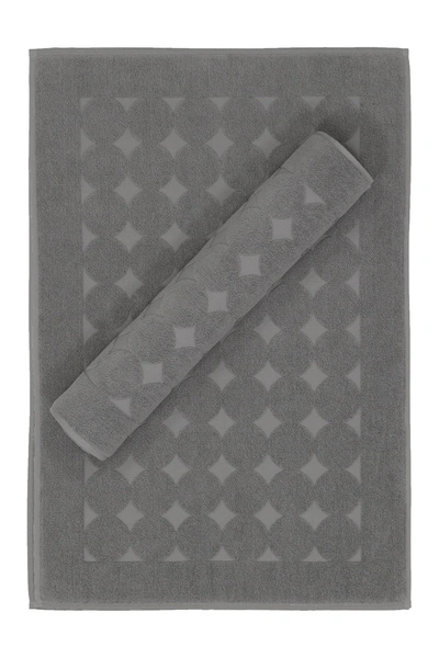 Linum Home Sinemis Circle Design Bath Mats In Dark Grey