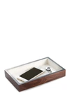 Bey-berk Lacquered Brown Wood Open Face Valet