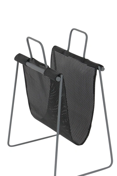 Willow Row Black Metal Contemporary Magazine Holder Rack