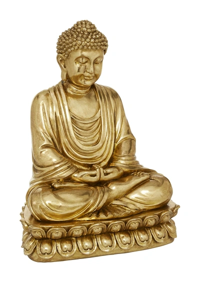 Willow Row Antique Gold Polystone Sitting Buddha