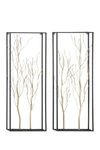 WILLOW ROW GOLDTONE METAL BRANCH TREE WALL DECOR WITH BLACK FRAME,758647462872