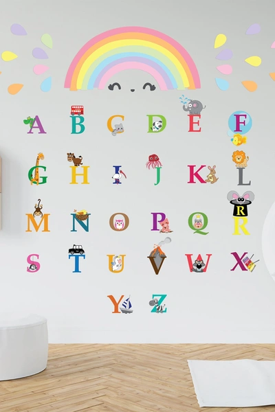Walplus Colorful Rainbows Alphabet Wall Decor In Multi