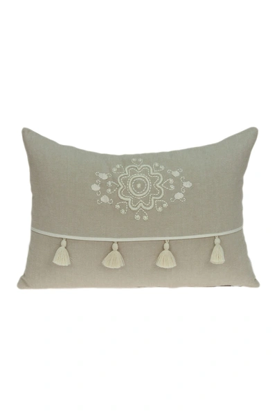 Parkland Collection Lea Transitional Pillow In Beige