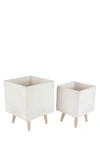 Willow Row White/brown Contemporary Planters