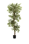 Nearly Natural 6ft Variegated Ficus Tree In Green