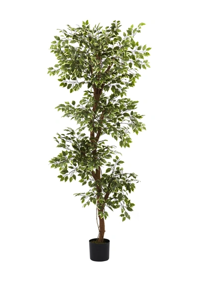 Nearly Natural 6ft Variegated Ficus Tree In Green