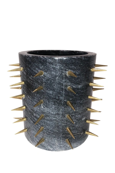 R16 Home Pantalet Gold Spike Vase In Grey/gold