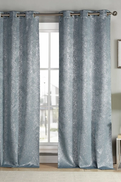 Duck River Textile Maddie Metallic Specks Blackout Curtain Set In Slate Blue