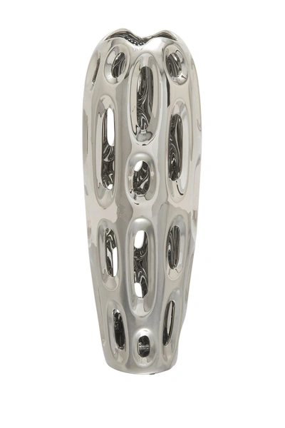 Willow Row Ceramic Silver Vase