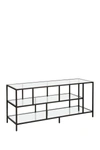 ADDISON AND LANE WINTHROP 55" BLACKENED BRONZE TV STAND WITH GLASS SHELVES,810325033252