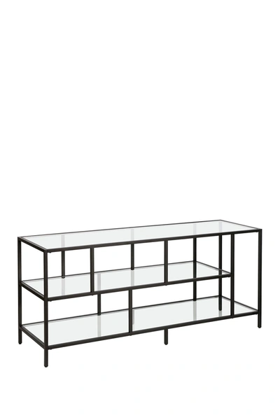 Addison And Lane Winthrop 55" Blackened Bronze Tv Stand With Glass Shelves
