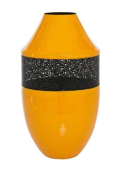 Venus Williams Bohemian Yellow Enamel Metal Floor Vase