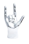 Interior Illusions Plus Silver Rock On Hand Tabletop Decor - 9 Tall In Silver