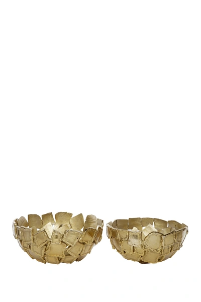 Venus Williams Contemporary Metallic Gold Metal Decorative Bowls