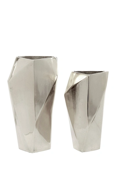 Venus Williams Large Modern Silver Geometric Metal Vases In Gold