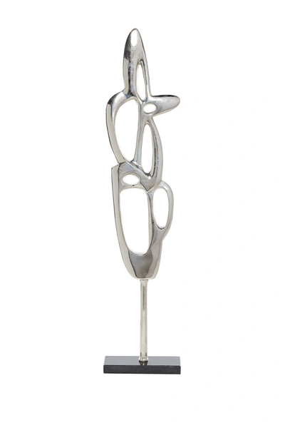 Venus Williams Silver Aluminum Abstract Sculpture On Marble Base