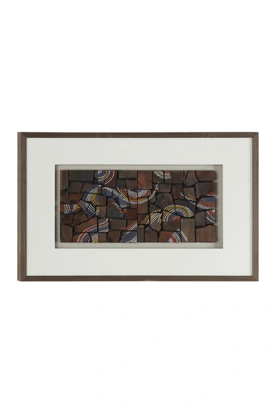 Venus Williams Natural Wood With Multi-colored Dotted Designs Shadow Box