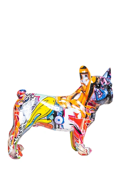 Interior Illusions Plus Street Art Bulldog Ears Up Dog In Multi-color