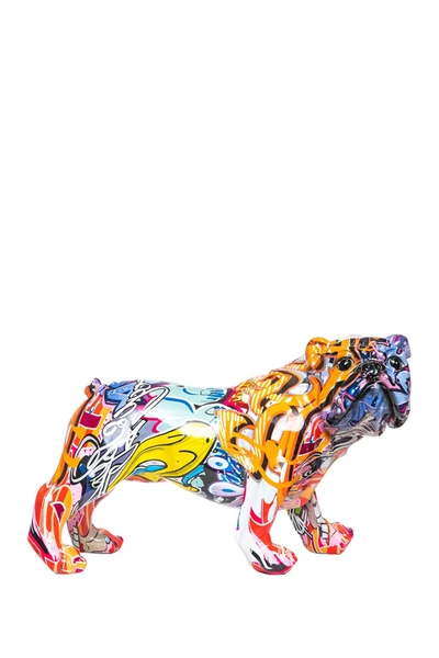 Interior Illusions Plus Street Art Bulldog Standing In Multi-color