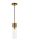 ADDISON AND LANE LANCE BRASS AND CLEAR GLASS PENDANT,810325033009