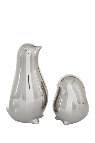 Willow Row Silver Porcelain Contemporary Bird Sculpture