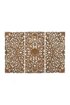 WILLOW ROW BROWN EXTRA LARGE HAND CARVED FLORAL WALL PANEL,758647143238