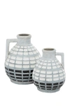 Willow Row Grey Ceramic Coastal Vase In Grey