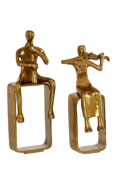 Venus Williams Eclectic Musician Aluminum Sculpture Decor Set In Gold
