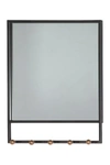 WILLOW ROW SQUARE BLACK METAL MIRROR WITH HOOKS 20"W X 24"H,758647463237