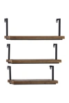 WILLOW ROW BROWN WOOD INDUSTRIAL WALL SHELF,758647437832