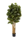 Nearly Natural Green 5ft. Fiddle Leaf Fig Artificial Tree In Green