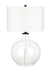 Addison And Lane Laelia Clear Glass Table Lamp With Blackened Bronze Accents In Clear/black