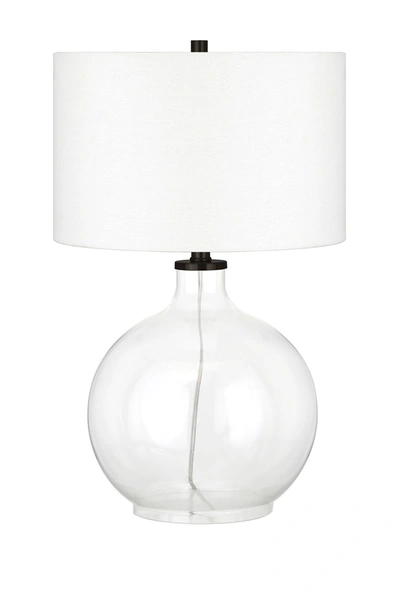 Addison And Lane Laelia Clear Glass Table Lamp With Blackened Bronze Accents In Clear/black