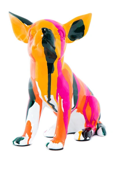 Interior Illusions Plus Sitting Chihuahua Splatter Art Dog In Multi-color
