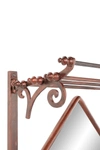 WILLOW ROW COPPER BATHROOM WALL RACK WITH HOOKS & MIRROR,758647292585