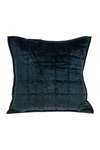 Parkland Collection Cerro Transitional Solid Quilted Pillow In Dark Blue