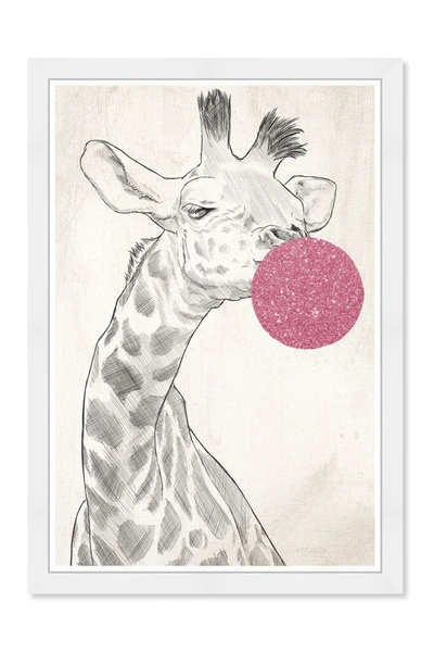 Wynwood Studio Glitter Bubblegum Giraffe Art In Pink