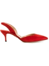 Paul Andrew Rhea Suede Slingback Pumps In Red