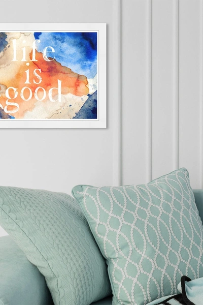 Wynwood Studio Life Is Good Coral Orange Framed Wall Art