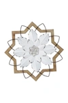 STRATTON HOME VINTAGE WOODEN METAL FLOWER WALL DECOR,7477135229331