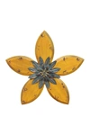 Stratton Home Yellow/teal Antique Flower Wall Decor