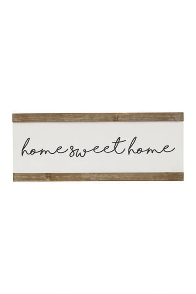 Stratton Home Home Sweet Home Metal And Wood Wall Art In White Black Natural Wood