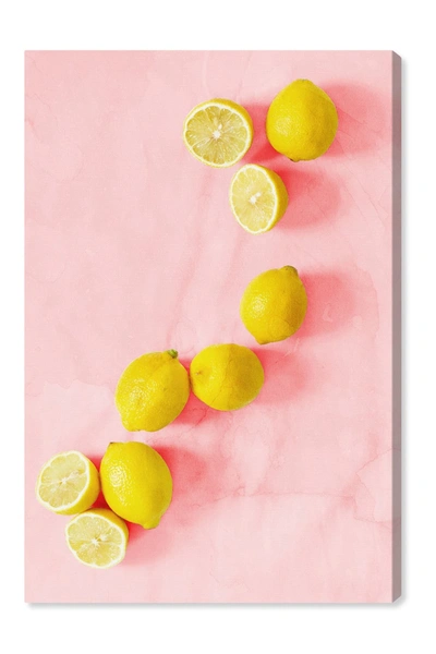 Wynwood Studio Pink Lemons Canvas Wall Art In Yellow
