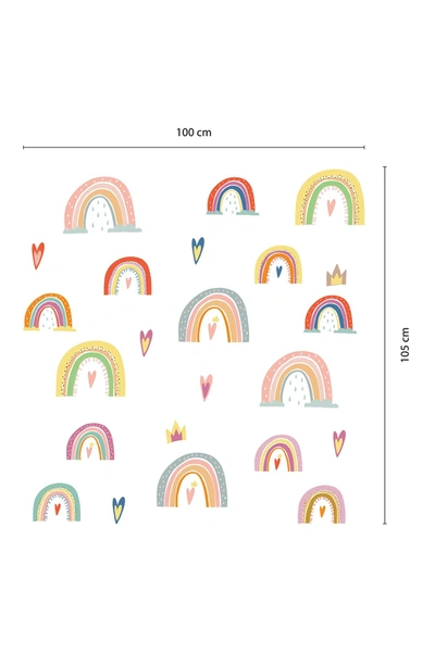 Walplus Hand-drawn Rainbows Wall Decor In Multi