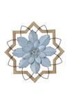 STRATTON HOME VINTAGE WOODEN METAL FLOWER WALL DECOR,7477135229348