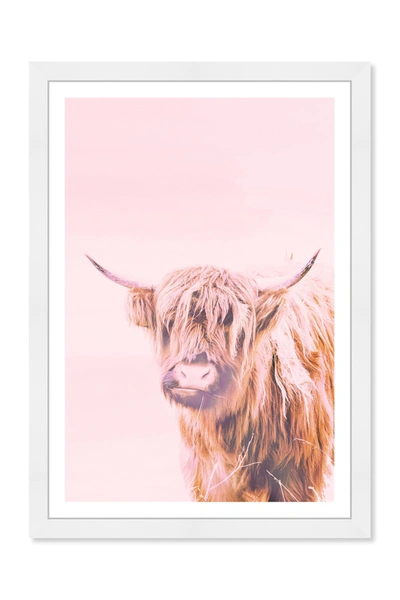 Wynwood Studio A Highland Cow Pink Animals Framed Wall Art