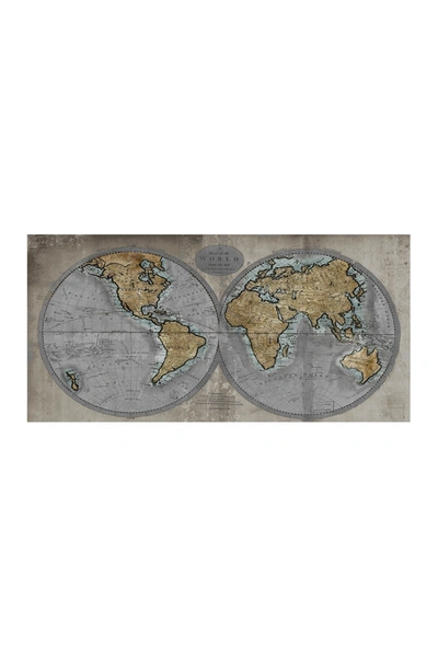 Courtside Market Map Of The World 45" X 96" Mural In Multi Color